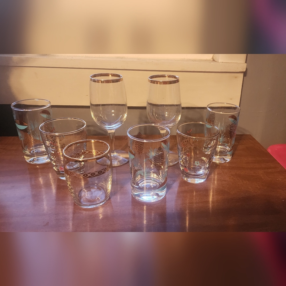 Gold trimmed drinkware